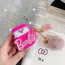 Alta Qualidade Caso Bonito Airpod 3D Meninas Barbie Rosa Fone de ouvido de Proteção Caso Shell Capa para Airpods 2