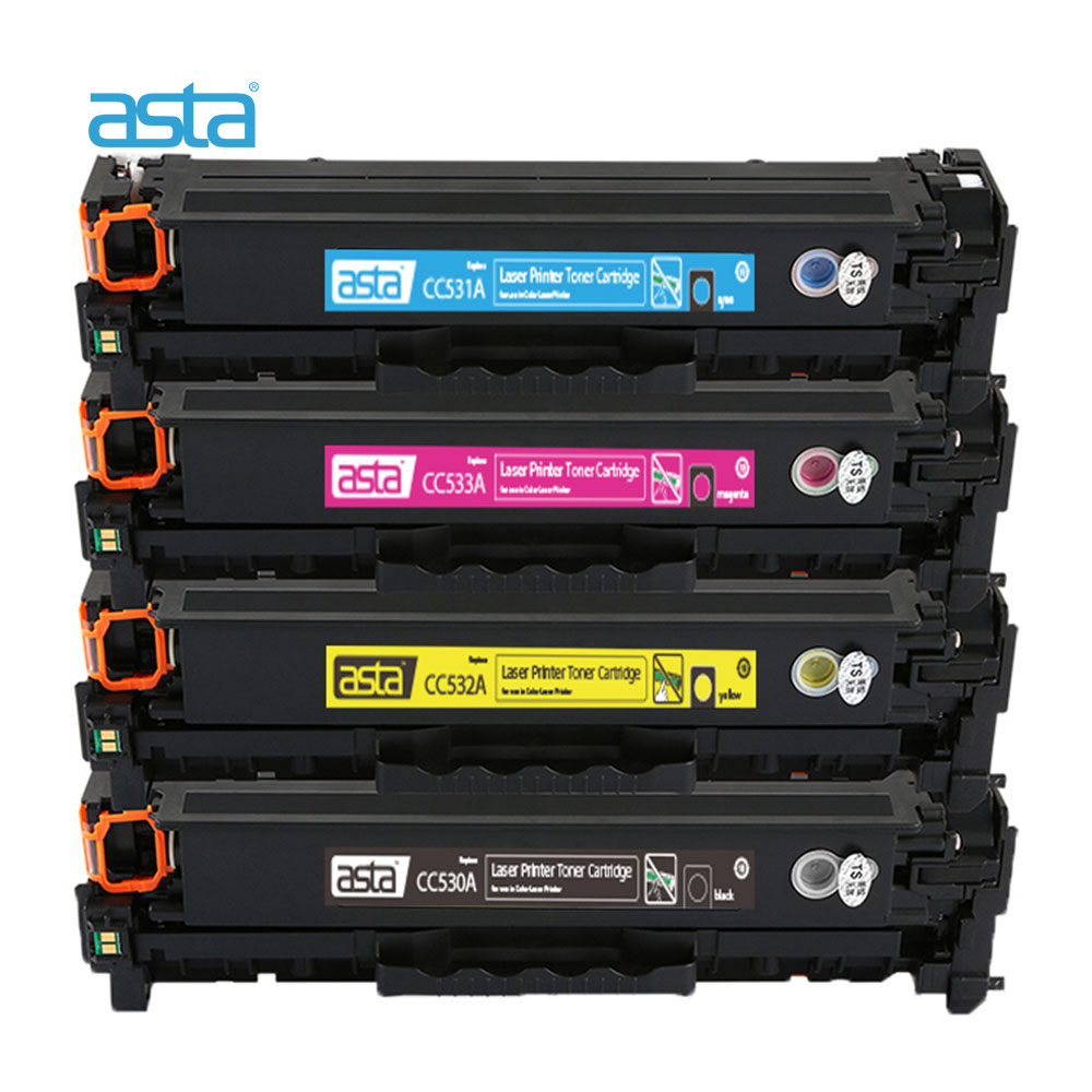 with Chips Black Blue Magenta Yellow-Combination Compatible Toner Cartridges for 304A CC530A CC531A CC532A CC533A Replacement for HP Color Laserjet CP2020 2024 2025 2026 2027 CM2320 MFP Printer