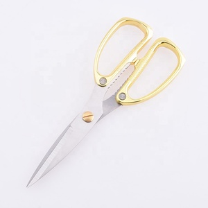 Zinc Alloy golden plated handle and stainless steel multipurpose scissors for tailor , sewing