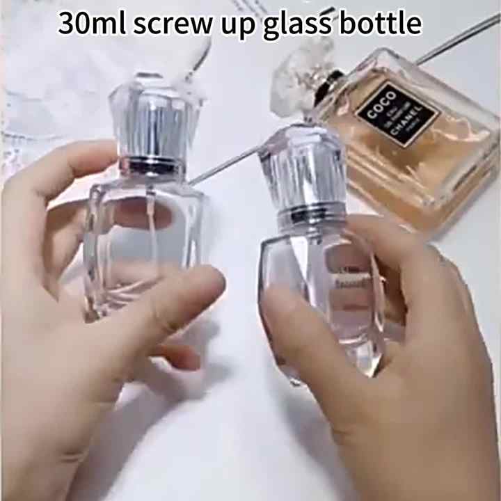 Perfume Glass Bottle Wholesale Thick Bottom 30ml Polygon Spray
