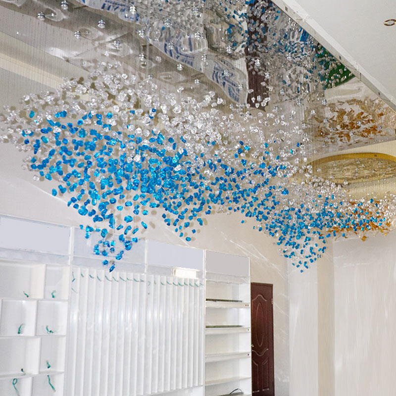 Современная цепная люстра Zhongshan, современная цветная стеклянная люстра, изготовленная на заказ, освещение для отеля, подвесной светильник