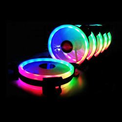 120 milímetros Cooler Ventilador Do Computador RGB 12V 6pin LED Duplo Anel Multicolor Modos de Controle Remoto Ventilador Silencioso
