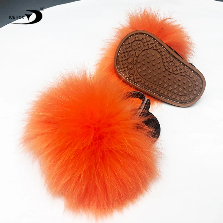 Новинка, дизайнерские Роскошные Детские слайды из натурального Лисьего меха разных цветов для девочек