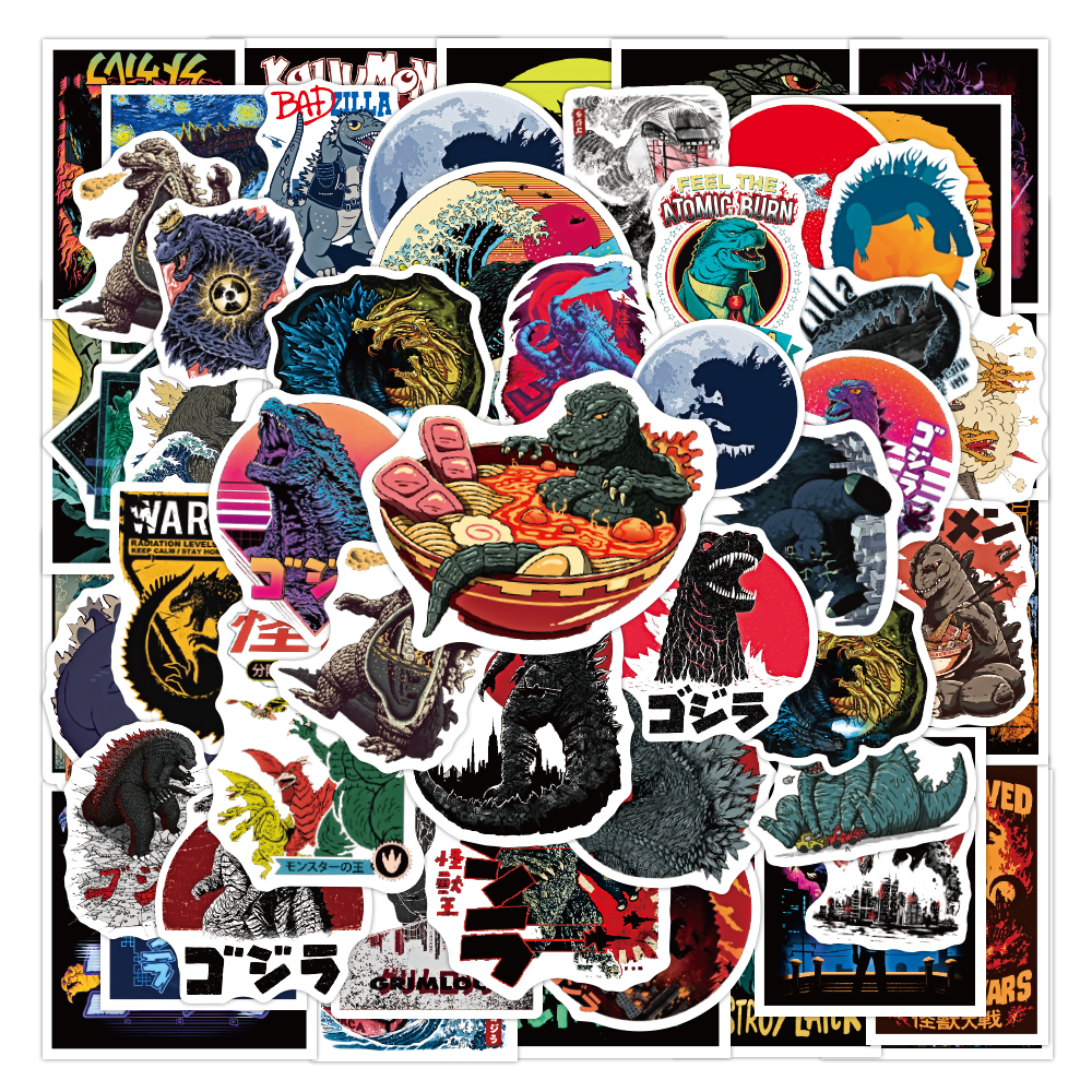 50 шт. Годзилла стили стикер водонепроницаемый мобильные буровые установки водяной бутылки стикеры чемодан ноутбук мода стикер