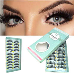 OEM DINGSEN New 10 pairs natural false eyelashes fake lashes long makeup 3d mink lashes extension eyelash mink eyelashes