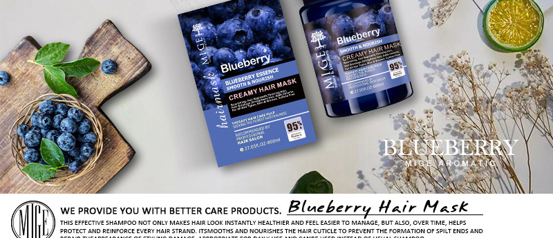 MIGE Hair Care,Blueberry Hair Mask, Smooth & Nourish, K73