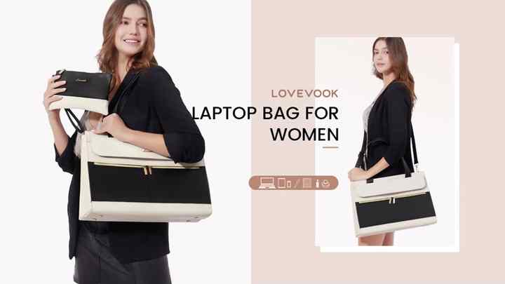 PU Leather Water-Resistant Laptop Handbag for Ladies