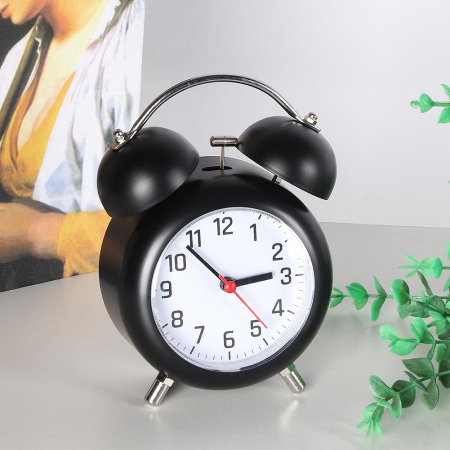 数字时钟 3.5 英寸静音金属闹钟与夜灯手动双双钟钟