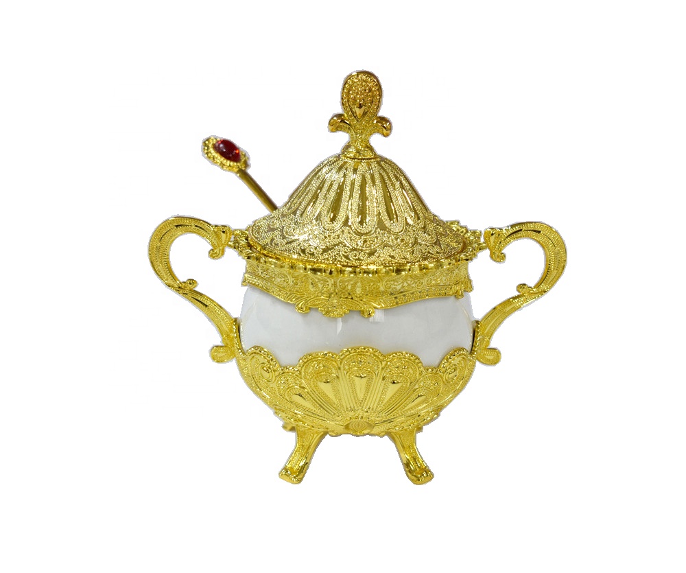 Кухонная бытовая утварь, цинковый сплав, керамическое стекло, внутри, сахарница, горшок