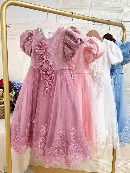 FSMKTZ Luxury Birthday Party Dress for Girls - Beautiful Embroidered Long  Pageant Gown, Perfect for Weddings and Special Occasions