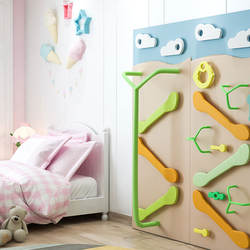 Moetry Modern Design Kids Indoor Play Equipment Wooden Climbing Wall for Kids Academy Activity Room