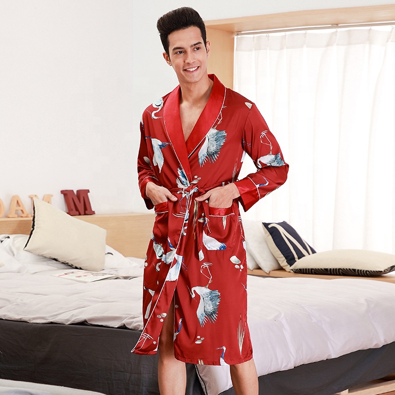 BMM Nightgowns Mens Bathrobes Robe Bath Towels Pajamas Luxury Fashion Long Soft Home Service Casual Pockets /& Belts Hotel Size : Man