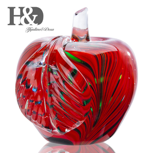 SogYupk Glaze Crystal Apple Paperweight Craft Decoration Red