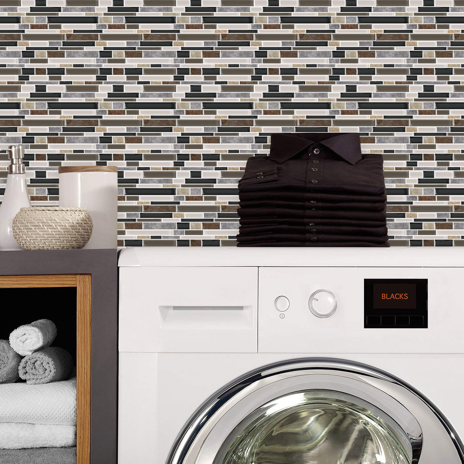 Rectangular crystal epoxy wall stickers easy DIY thick wall tile waterproof 3D wallpaper 12 *12"