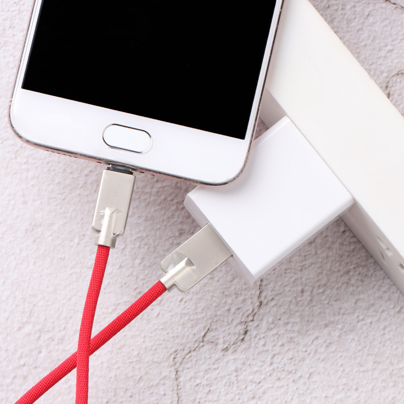 USB-кабель плетеный из цинкового сплава для передачи данных и быстрой зарядки, 1 м, 2,4 А