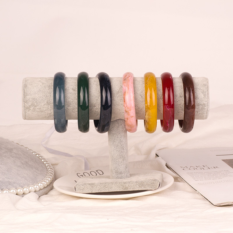 Jstar оптовая продажа, классический модный толстый однотонный браслет большого размера в форме цветка из смолы