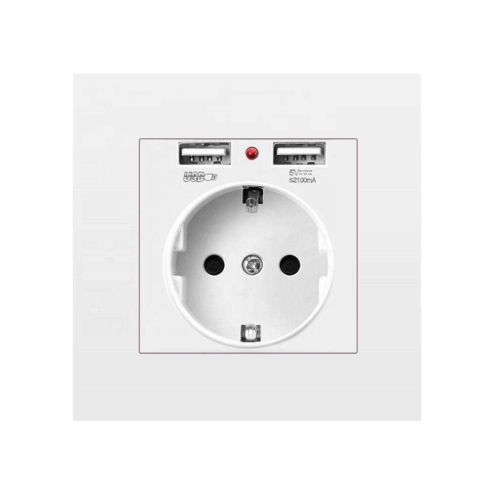 SRAN Eu standard German USB 16 amp plastic wall socket
