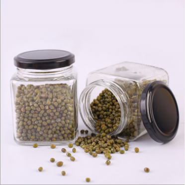 Kitchen Canister Clear Round Glass Snack Sugar Tea Storage Glass Jar With metal Lid