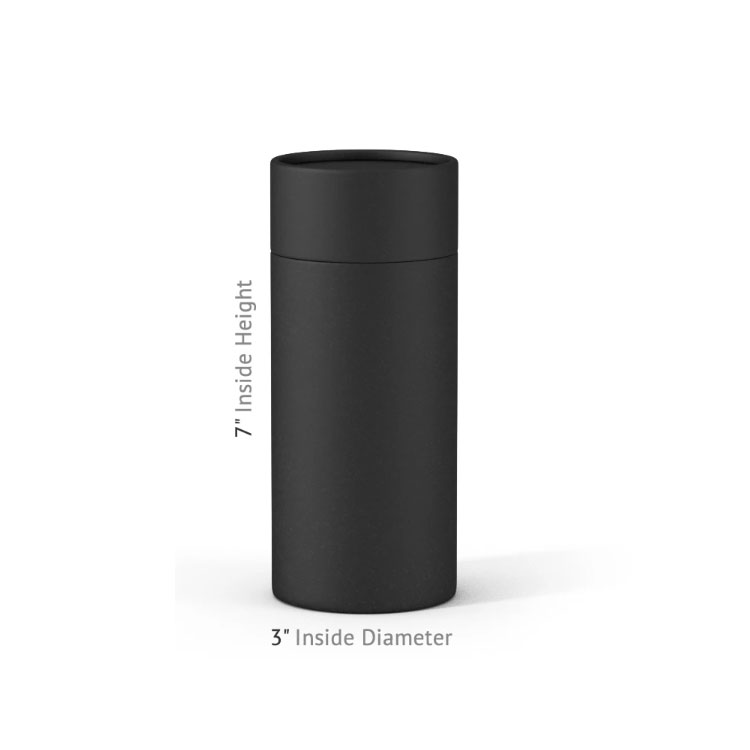 Eco friendly recycled biodegradable custom luxury black paper tube packaging