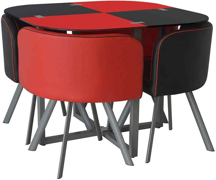 Space Saving Dining Table and Chairs 2/4/6/8 Seater Space Saving