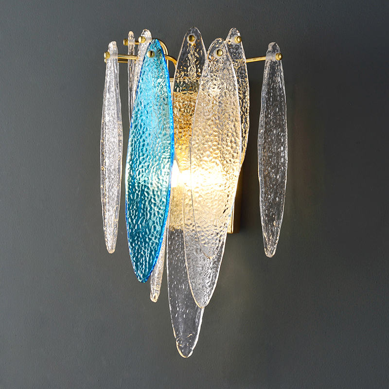 Newly creative bedroom Smoky gray glass scone wall lamp