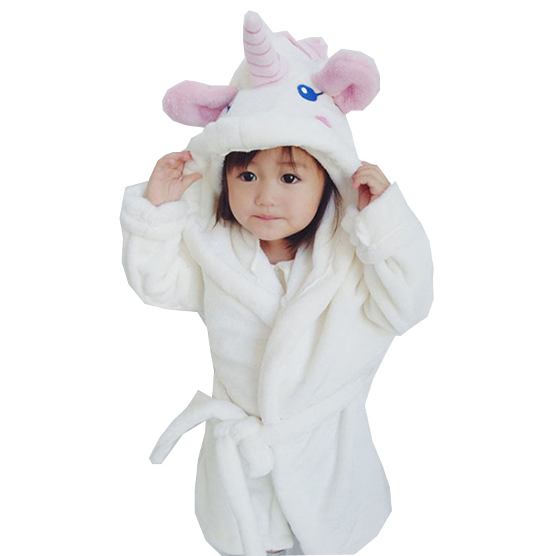 Пижама Yoliyolei, фланелевый банный халат с капюшоном для малышей и детей, ночная рубашка с единорогом, мультяшная одежда для сна для девочек, пижама, одежда для сна для девочек
