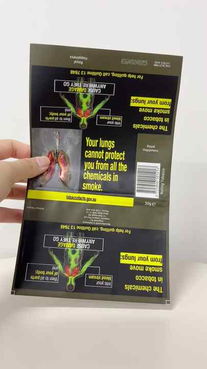 30g 50g 100g Aus Golden Tobacco Cigarette Packaging Hand Rolling Empty  Tobacco Pouch Bags