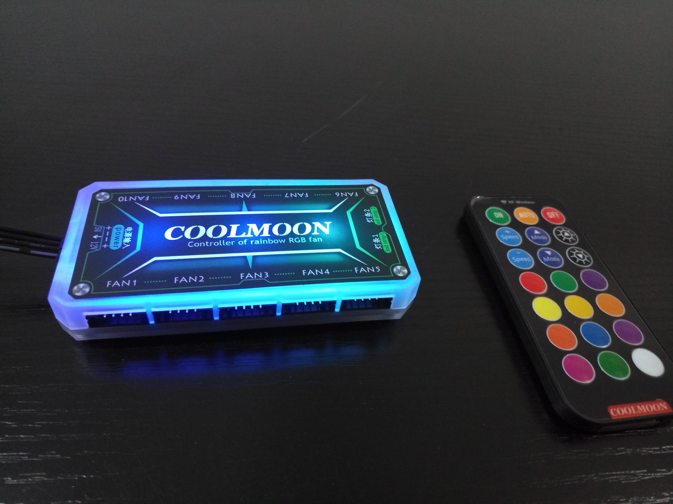 HUB LED contrôleur RGB COOLMOON, nouveau modèle, avec télécommande