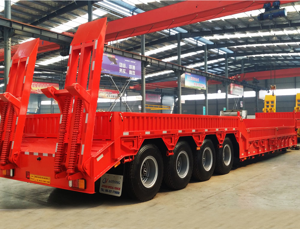 中国卡车拖车类型运输 60 吨 3 轴低床平台半拖车拖车出售 - buy low