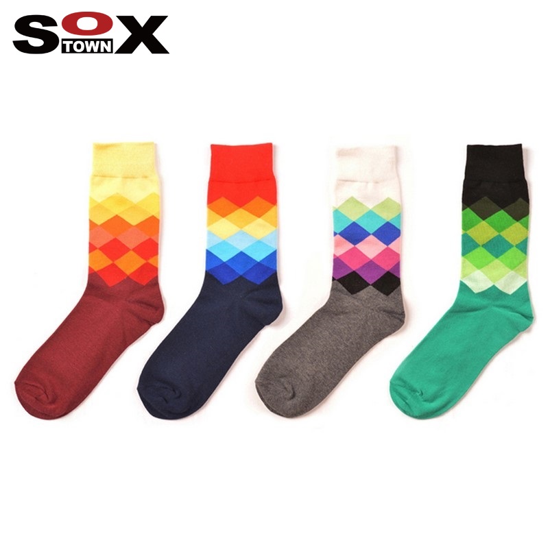 SOXTOWN дешевые оптовые классические дизайнерские вязаные цветные повседневные деловые мужские хлопковые носки