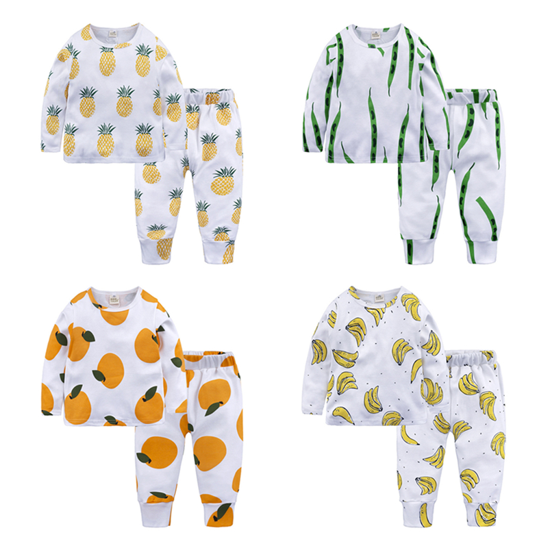 2019, детская одежда для отдыха, осенне-зимняя Детская домашняя одежда с принтом фруктов, детское нижнее белье для мальчиков