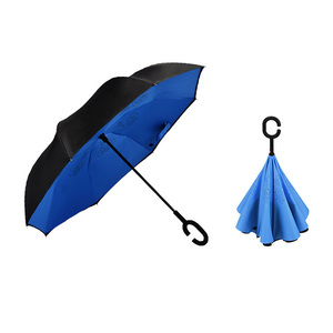 High Quality Wholesale Custom Windproof Inverted Reverse Umbrella,Upside Down With C-Shaped Handle,Umbrellas With Logo Prints