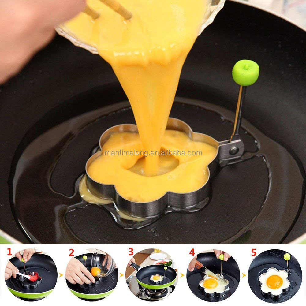 amangul Stampi in silicone, stampi per omelette e riso, omurice, Tamagoyaki, per ristorante, papaya/fiore, in acciaio inox, per cucina (modello