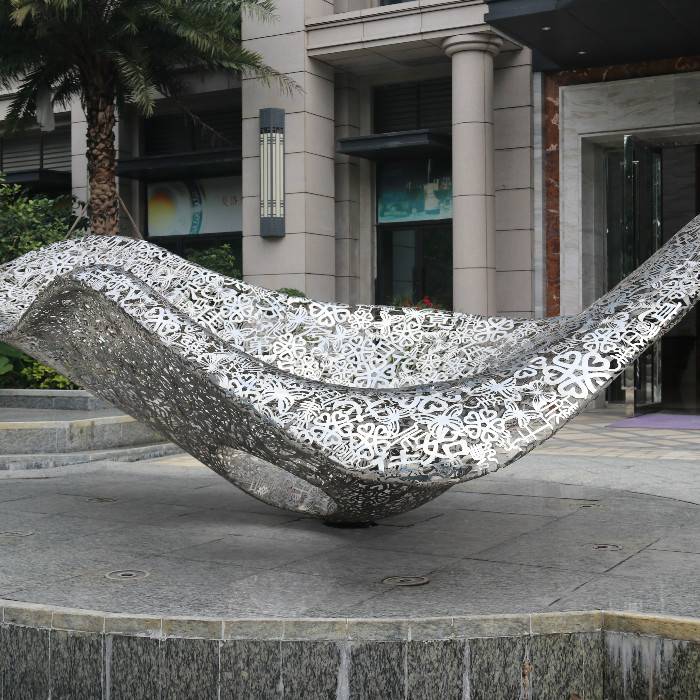 Наружная Современная Скульптура фонтана из нержавеющей стали