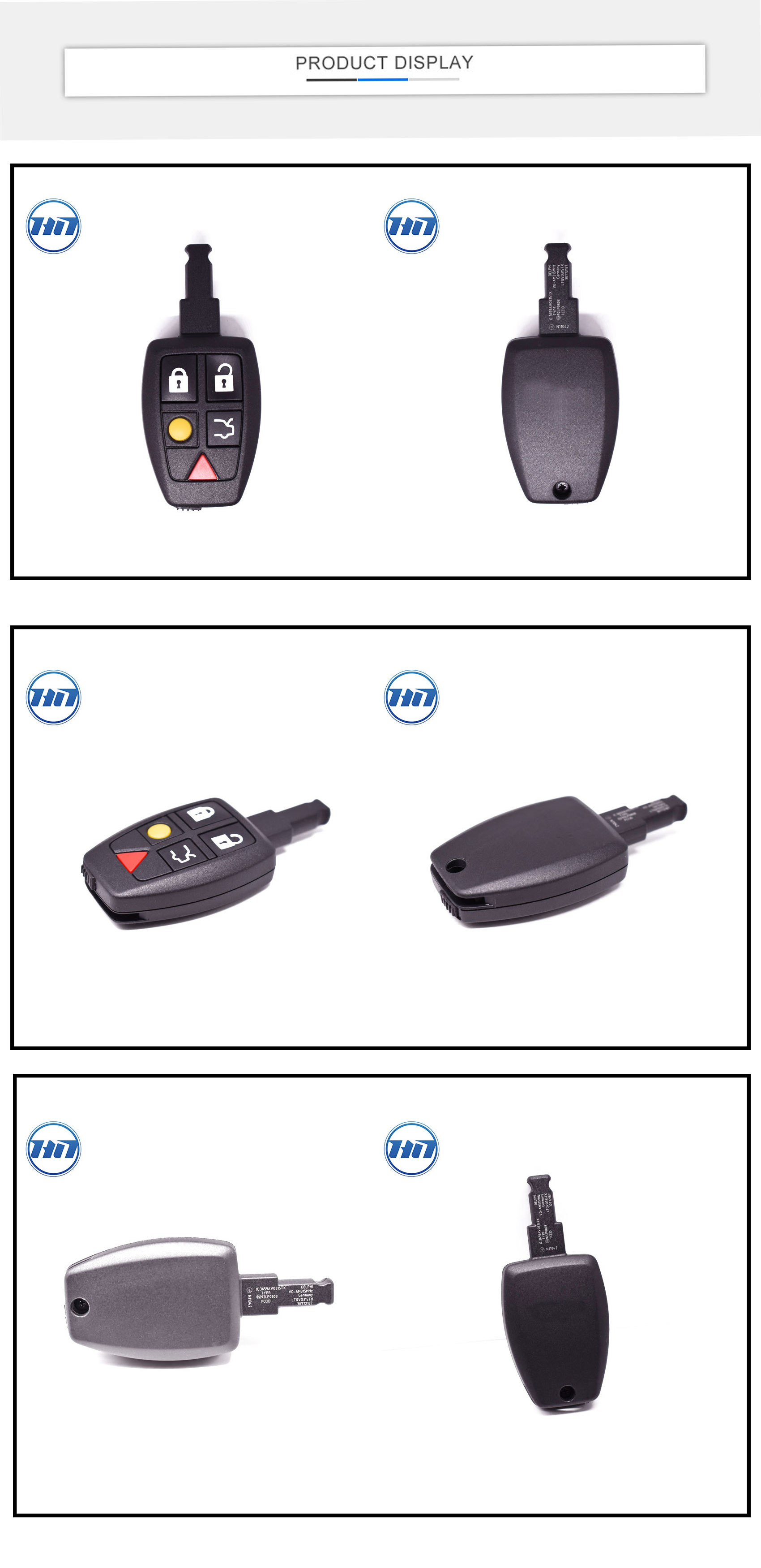 Original  Fit For Volvo S40/C30/C70 ASK315MHz 5buttons 48 chip Remote Control Car Keyless Key  Entry  FCCID LTQV0315TX