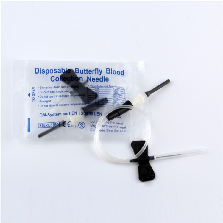 High Quality Manufacturers make reliable with double wing set blood collection butterfly needle pre attached