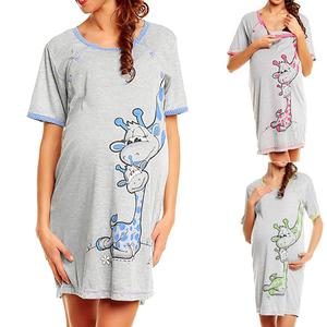 Summer Women Pregnant Clothes, Fashion Floral Print Maternity Clothing, Ruffles Short Sleeve Maternity Dresses