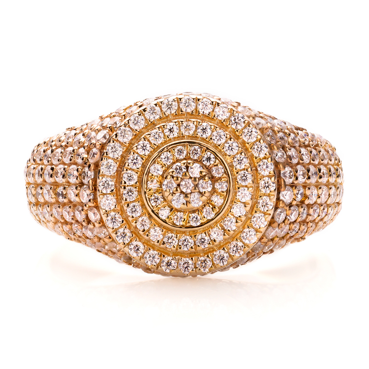 AAA Gems Luxury Hiphop Fully Iced Out Moissanite Baguette Diamond Rings Prong Set 925 Sterling Silver Men Diamond Rings