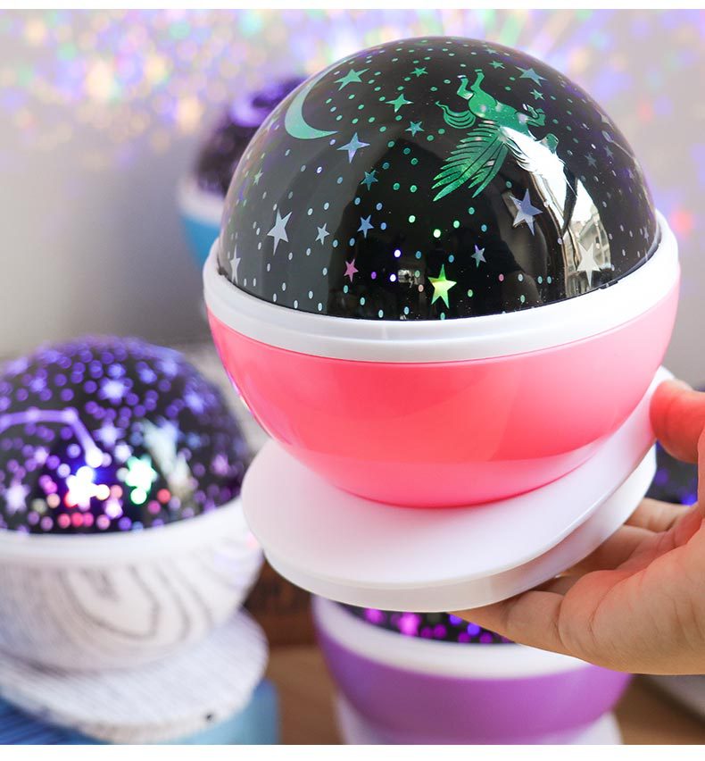 Creative fantasy romantic rotating led star lamp projection lamp small night light Christmas Eve birthday gift