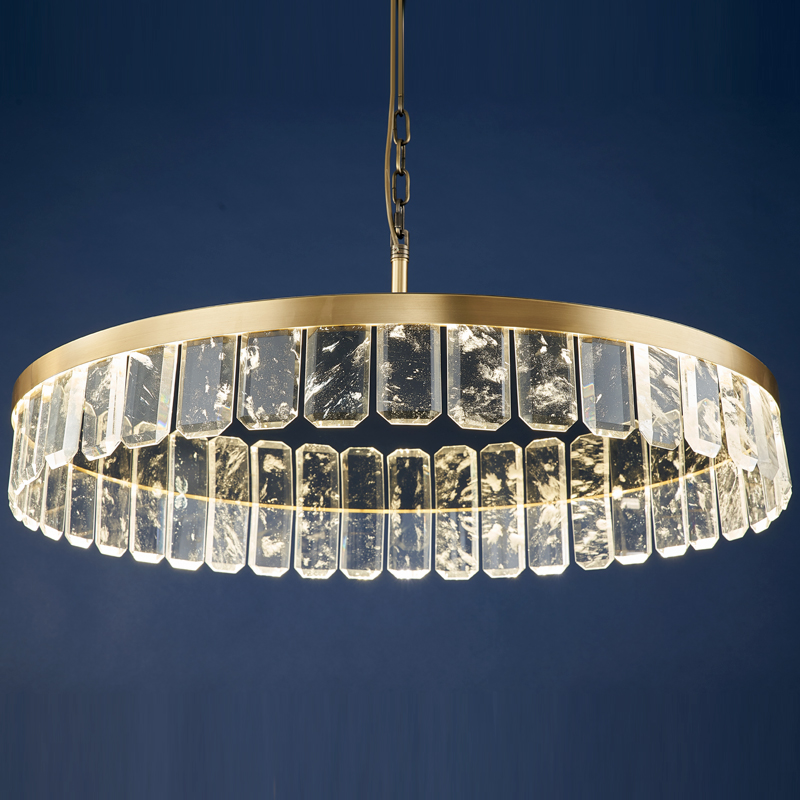Copper Indoor Villa Fancy Design Pendant Chandelier Crystal Lamp Modern Luxury Living Room Interior Restaurant Lighting Fixtures