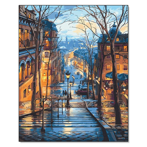 No Frame Abstract Notre Dame de Paris 16x20 inches Number Painting Anti Stress Toys ABEUTY DIY Paint by Numbers for Adults Beginner