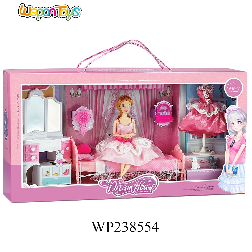 High-end Милая спальня Красоты Игровой Набор кукла из пластика, с круглым вырезом, для девочек для продажи