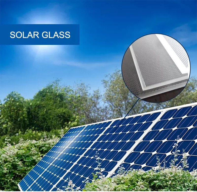 high efficiency transparent patterned solar glass panel