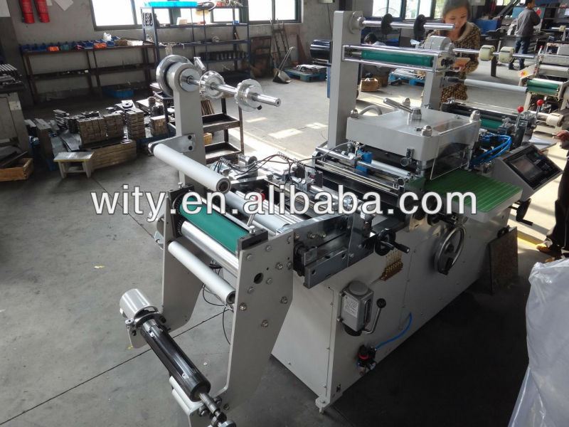 Adhesive Label Logo Sticker Die cutting Machine Punching Hot-stamping Laminating function