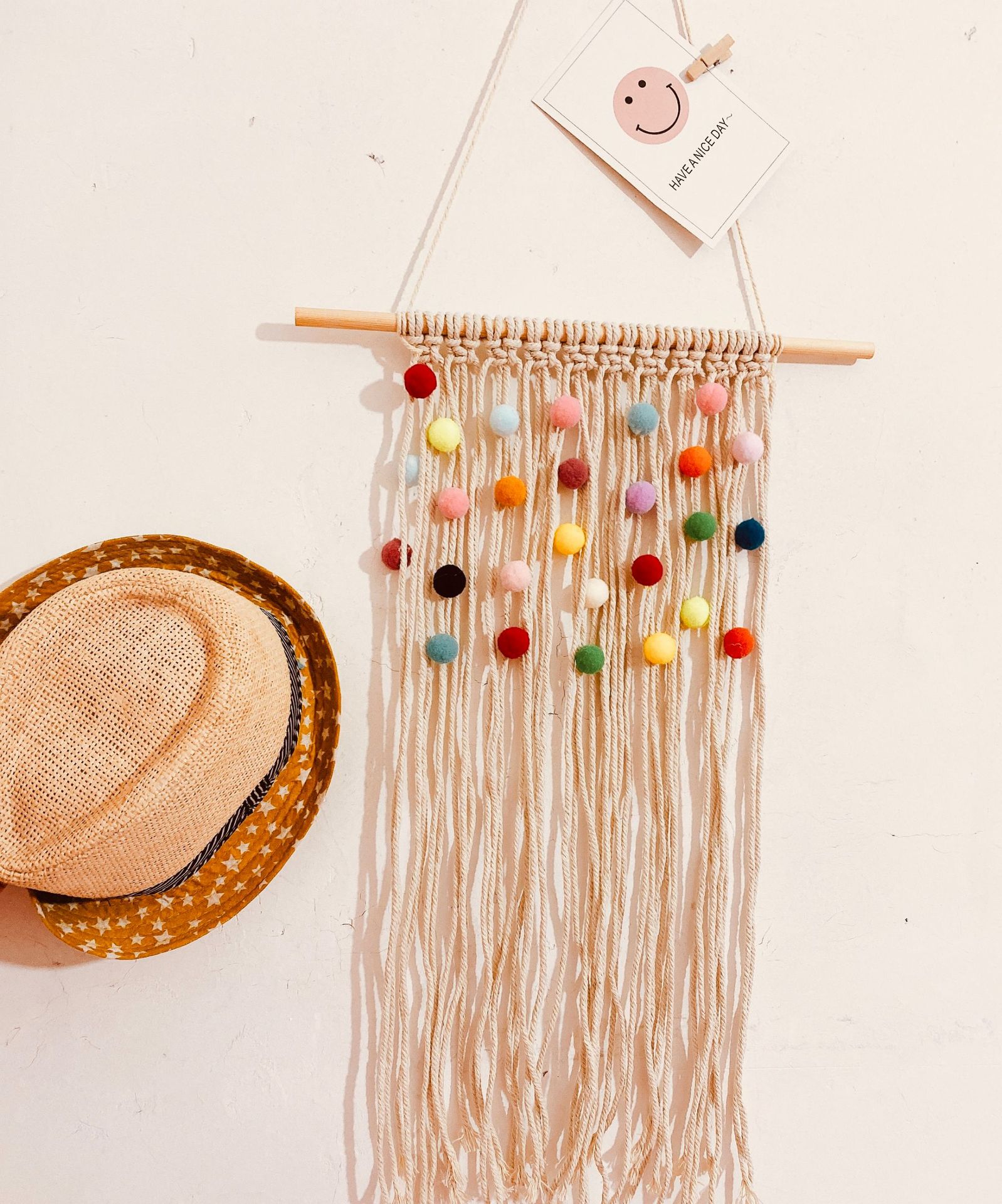 Настенная подвеска INS в скандинавском стиле, хлопковая веревка ручной работы, настенная Подвеска для спальни, детской комнаты, креативный гобелен