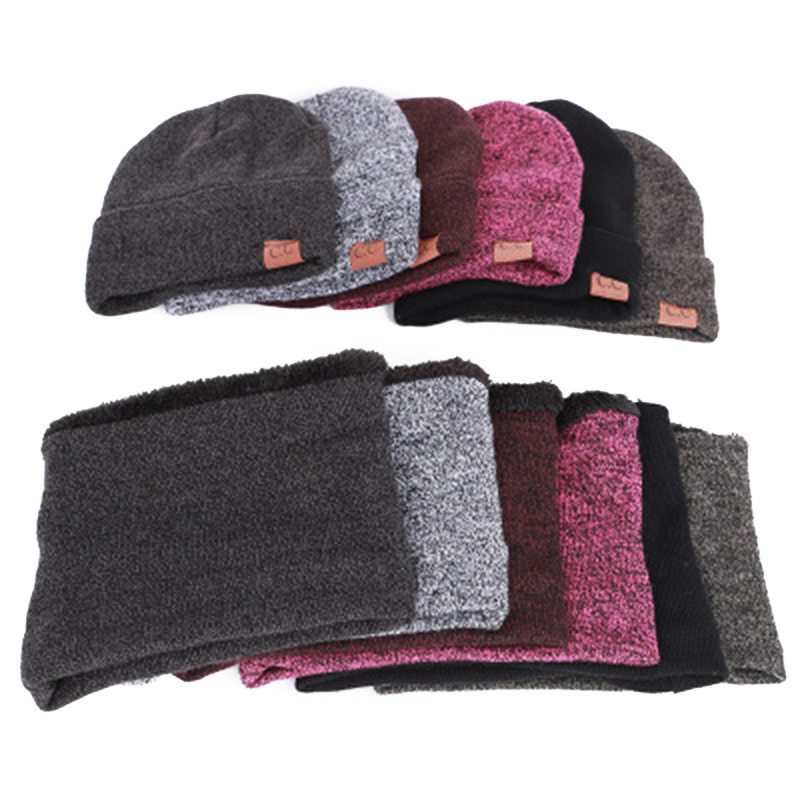 Шапки шарфы из трех частей зимние для мужчин и женщин сохраняют тепло