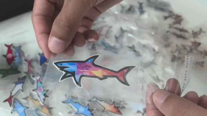 2025 Customized 3D Paul Shark Sticker Logo Wholesale