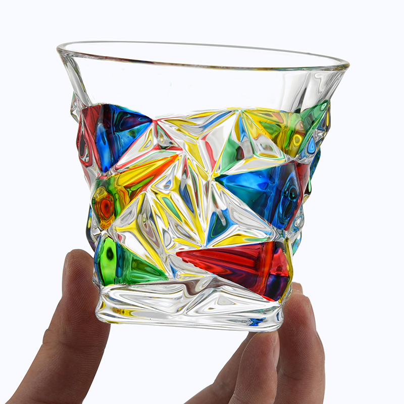 Новый цветной стеклянный стакан, цветная чашка для вина, привлекательная стеклянная чашка для виски