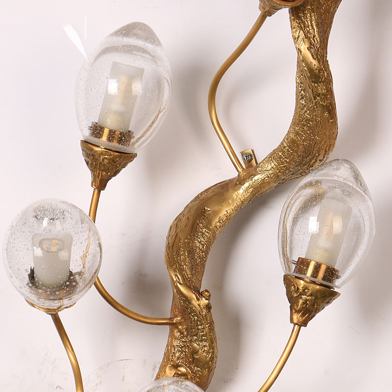 copper interior wall lighting lamps crystal wall sconce