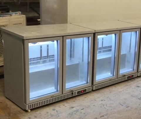 不锈钢2门商用啤酒展示冰箱酒吧冰箱啤酒冷却器